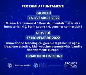 Incentivi  transizione 4.0 beni strumentali e voucher connettività dal 3 novembre 2022