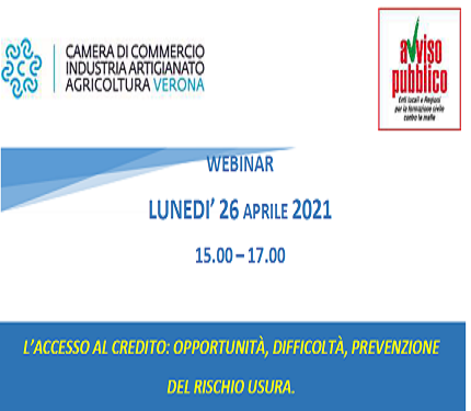 Webinar - L’accesso al credito: opportunità, difficoltà, prevenzione del rischio usura