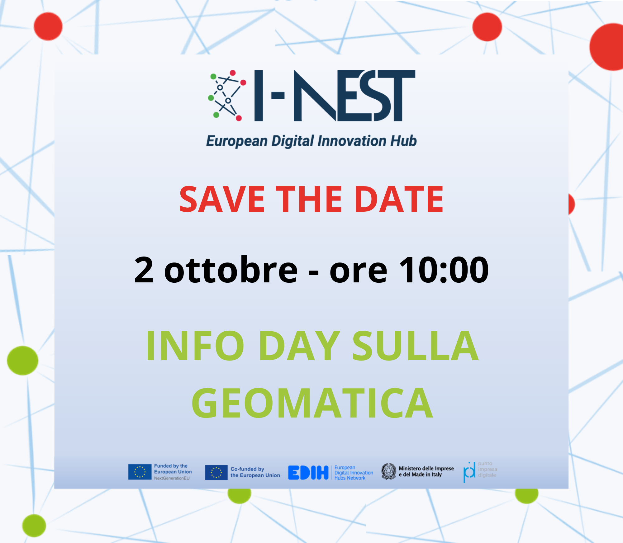 infoday i-nest geomatica 2 ottobre 2025