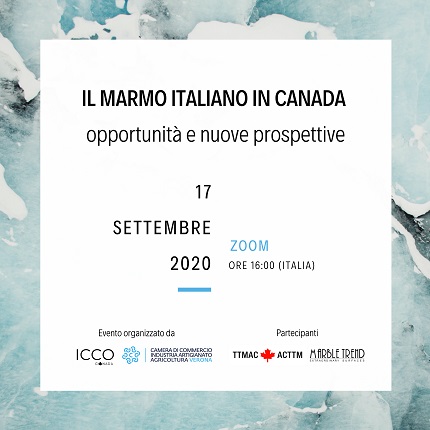 Il marmo in Canada-webinar 17 settembre 2020 ore 16.00