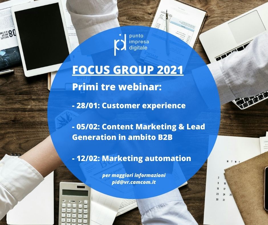 I primi 3 webinar 2021 del Pid della camera di Commercio di Verona